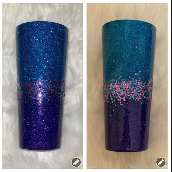 32 oz tumbler with purple/teal/combo chunky. - Picture 1 of 1